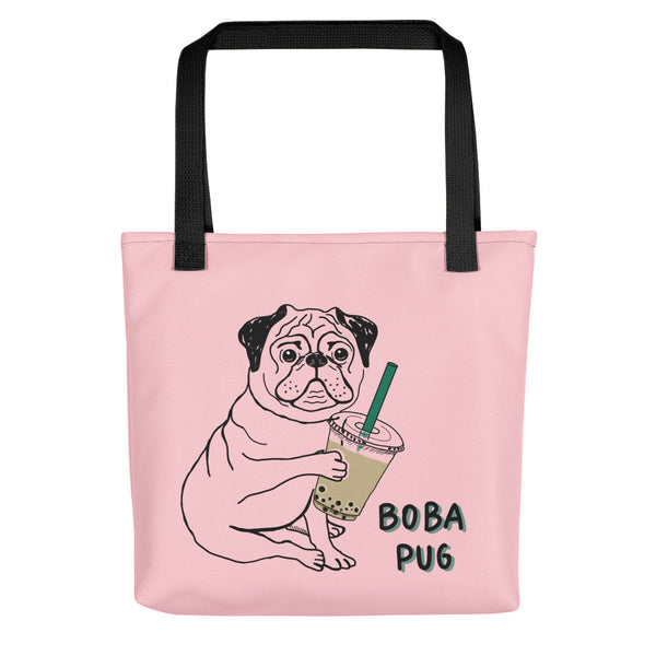 Girl Holding Her Pug Love Tote Bag